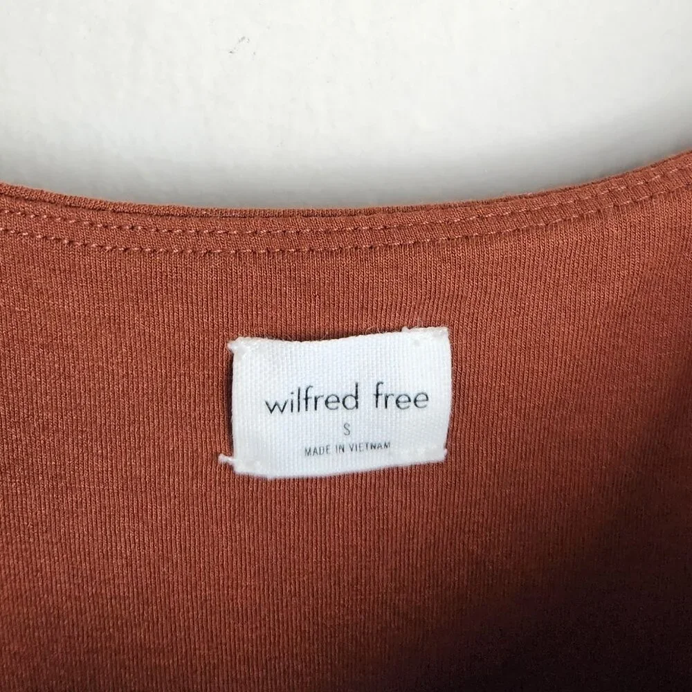 Aritzia Wilfred Free Orbit Ruched Mini Dress in Rich Copper sz S - Picture 6 of 8